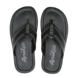 Aerokids Boys Black Thong Style Sandal with Perforated Upper (CS96_BLACK)