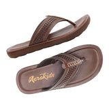 Aerokids Boys Brown Thong Style Sandal with Perforated Upper (CS96_BROWN)