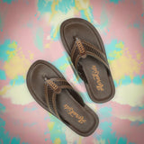 Aerokids Boys Brown Thong Style Sandal with Perforated Upper (CS96_BROWN)