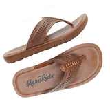 Aerokids Boys Tan Thong Style Sandal with Perforated Upper (CS96_TAN)
