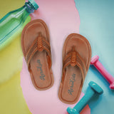 Aerokids Boys Tan Thong Style Sandal with Perforated Upper (CS96_TAN)