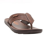 Aerokids Boys Brown Thong Style Lightweight Sandal with Slip-on Closure (CS97_BROWN)