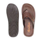 Aerokids Boys Brown Thong Style Lightweight Sandal with Slip-on Closure (CS97_BROWN)
