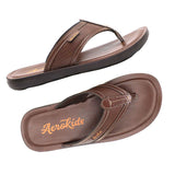 Aerokids Boys Brown Thong Style Lightweight Sandal with Slip-on Closure (CS97_BROWN)