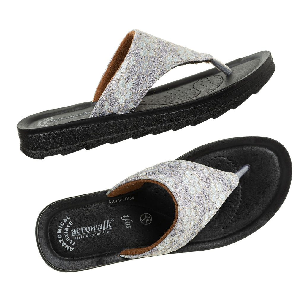 Aerowalk Women Grey Thong Flat Sandal (DI54_GREY)