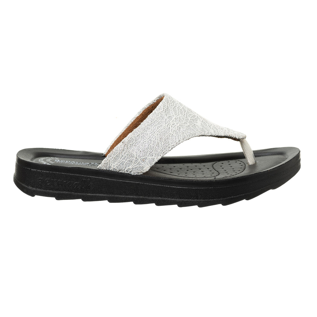 Aerowalk Women White Thong Flat Sandal (DI54_WHITE)