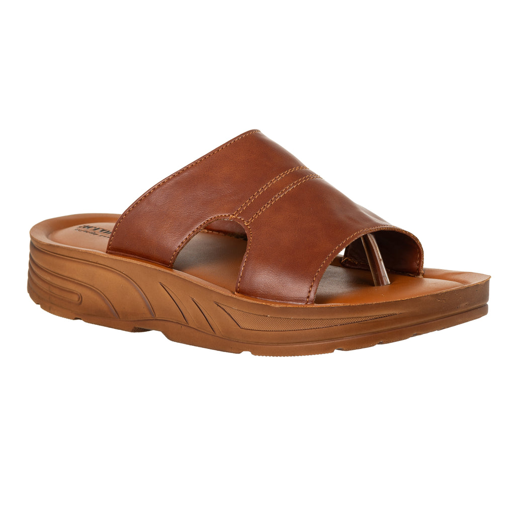 Aerowalk Men Tan Mule Style Sandal with Slip-on Closure (FM42_TAN