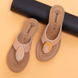 Inblu Women Beige Wedge Sandal with Embelished Upper & Buckle Styling (GM06_BEIGE)