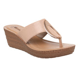 Inblu Women Beige Wedge Sandal with Embelished Upper & Buckle Styling (GM06_BEIGE)