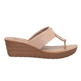 Inblu Women Beige Wedge Sandal with Embelished Upper & Buckle Styling (GM06_BEIGE)