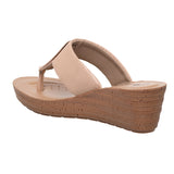 Inblu Women Beige Wedge Sandal with Embelished Upper & Buckle Styling (GM06_BEIGE)