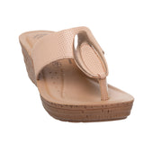 Inblu Women Beige Wedge Sandal with Embelished Upper & Buckle Styling (GM06_BEIGE)