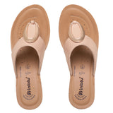 Inblu Women Beige Wedge Sandal with Embelished Upper & Buckle Styling (GM06_BEIGE)