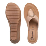 Inblu Women Beige Wedge Sandal with Embelished Upper & Buckle Styling (GM06_BEIGE)