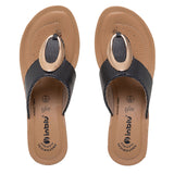Inblu Women Black Wedge Sandal with Embelished Upper & Buckle Styling (GM06_BLACK)