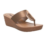 Inblu Women Copper Wedge Sandal with Embelished Upper & Buckle Styling (GM06_COPPER)