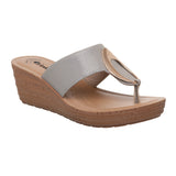 Inblu Women Grey Wedge Sandal with Embelished Upper & Buckle Styling (GM06_GREY)