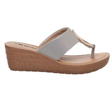 Inblu Women Grey Wedge Sandal with Embelished Upper & Buckle Styling (GM06_GREY)