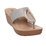Inblu Women Grey Wedge Sandal with Embelished Upper & Buckle Styling (GM06_GREY)