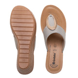 Inblu Women Grey Wedge Sandal with Embelished Upper & Buckle Styling (GM06_GREY)