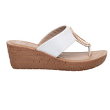 Inblu Women White Wedge Sandal with Embelished Upper & Buckle Styling (GM06_WHITE)