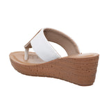 Inblu Women White Wedge Sandal with Embelished Upper & Buckle Styling (GM06_WHITE)