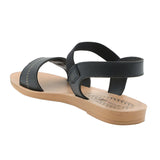 Aerowalk Women Black Sandal With Back Strap & Buckle Styling Upper (IR02_BLACK)