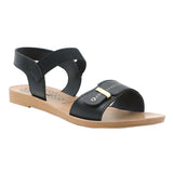 Aerowalk Women Black Sandal With Back Strap & Buckle Styling Upper (IR02_BLACK)