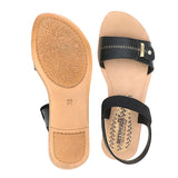 Aerowalk Women Black Sandal With Back Strap & Buckle Styling Upper (IR02_BLACK)