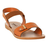 Aerowalk Women Tan Sandal With Back Strap & Buckle Styling Upper (IR02_TAN)