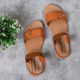 Aerowalk Women Tan Sandal With Back Strap & Buckle Styling Upper (IR02_TAN)