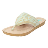 Inblu Women Slippers #ME80 - GREEN & GOLD