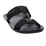 Aerowalk Men Black Mule Sandal with Buckle Styling (JK06_BLACK)