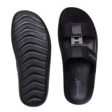 Aerowalk Men Black Mule Sandal with Buckle Styling (JK06_BLACK)