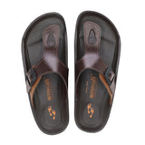 Aerowalk Men Brown & Tan T-Shape Slipper with Buckle Styling (KC28_BROWN+TAN)