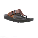 Aerowalk Men Brown & Tan T-Shape Slipper with Buckle Styling (KC28_BROWN+TAN)