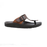 Aerowalk Men Brown & Tan T-Shape Slipper with Buckle Styling (KC28_BROWN+TAN)