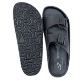 Aerowalk Men Black Mule Shape Slipper with Double Buckle Styling (KC31_BLACK)