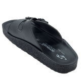 Aerowalk Men Black and Grey Mule Shape Slipper with Double Buckle Styling (KC31_BLK+GRY)