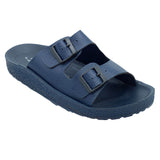 Aerowalk Men Blue Mule Shape Slipper with Double Buckle Styling (KC31_BLUE)