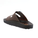 Aerowalk Men Brown & Tan Mule Shape Slipper with Double Buckle Styling (KC31_BROWN+TAN)