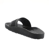 Aerowalk Men Black Slide Design Slipper with Textured Upper & Slip-on Closure (KC44_BLACK)