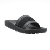 Aerowalk Men Black Slide Design Slipper with Textured Upper & Slip-on Closure (KC44_BLACK)