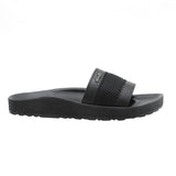 Aerowalk Men Black Slide Design Slipper with Textured Upper & Slip-on Closure (KC44_BLACK)