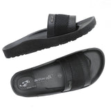 Aerowalk Men Black Slide Design Slipper with Textured Upper & Slip-on Closure (KC44_BLACK)