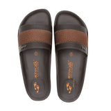 Aerowalk Men Brown Slide Design Slipper with Textured Upper & Slip-on Closure (KC44_BROWN)