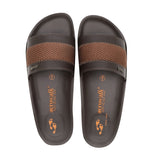 Aerowalk Men Brown Slide Design Sandal with Textured Upper & Slip-on Closure (KC44_BROWN)