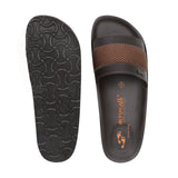 Aerowalk Men Brown Slide Design Slipper with Textured Upper & Slip-on Closure (KC44_BROWN)