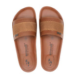 Aerowalk Men Tan Slide Design Slipper with Textured Upper & Slip-on Closure (KC44_TAN)