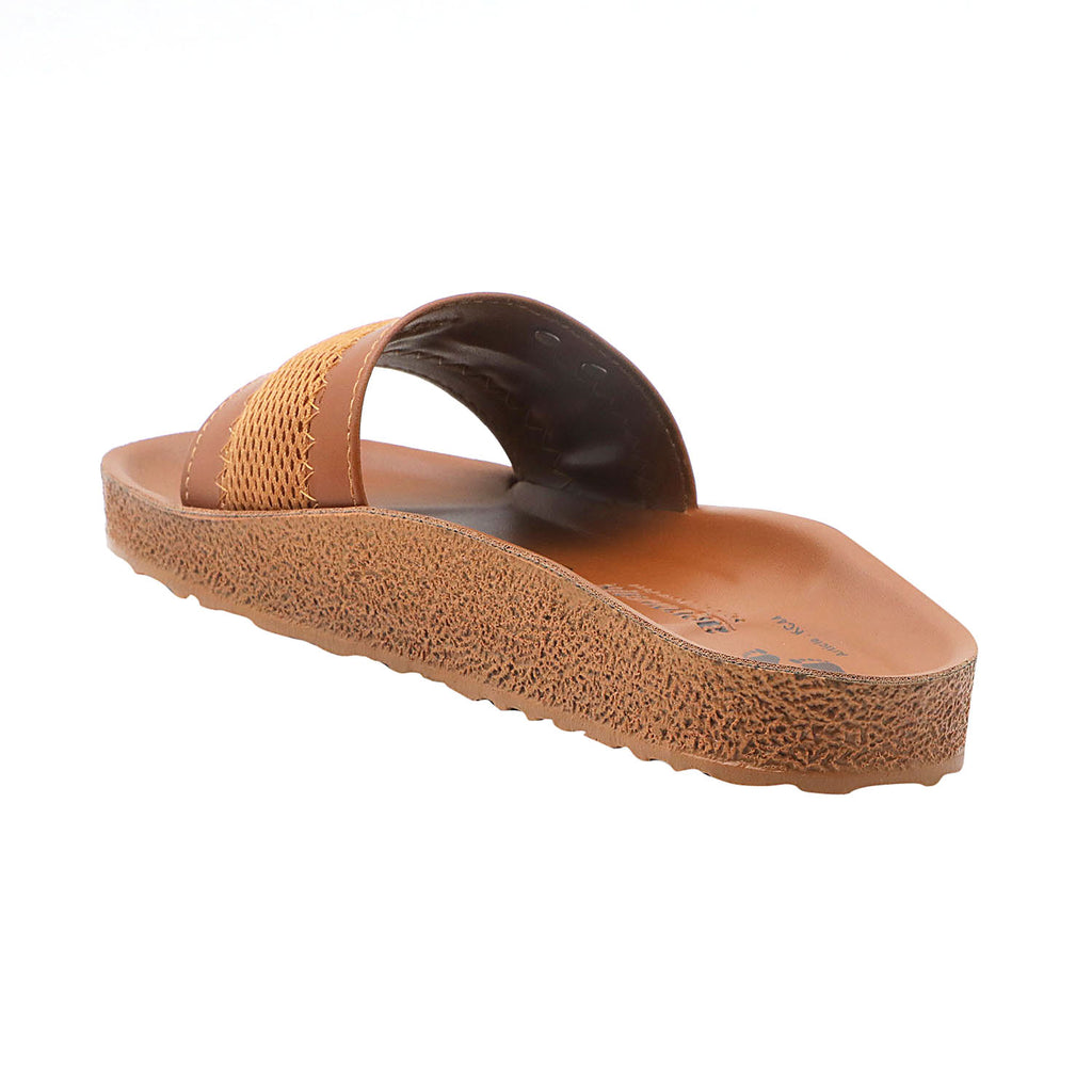 Aerowalk Men Tan Slide Design Sandal with Textured Upper & Slip-on Closure (KC44_TAN)